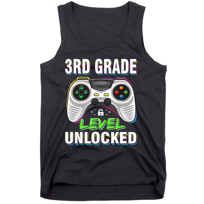 Level 3rd Grade Unlocked Back To School First Day Boy Girl Tank Top