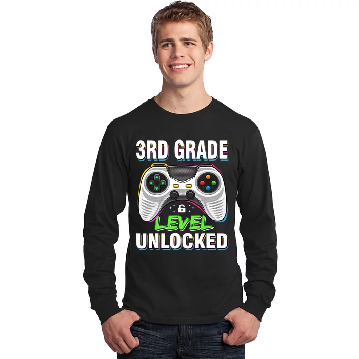 Level 3rd Grade Unlocked Back To School First Day Boy Girl Long Sleeve Shirt