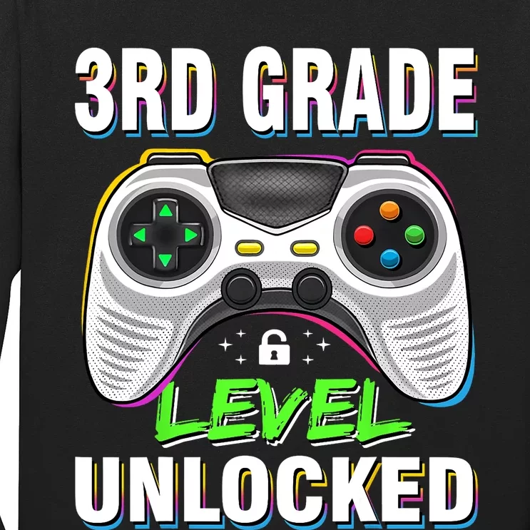 Level 3rd Grade Unlocked Back To School First Day Boy Girl Long Sleeve Shirt