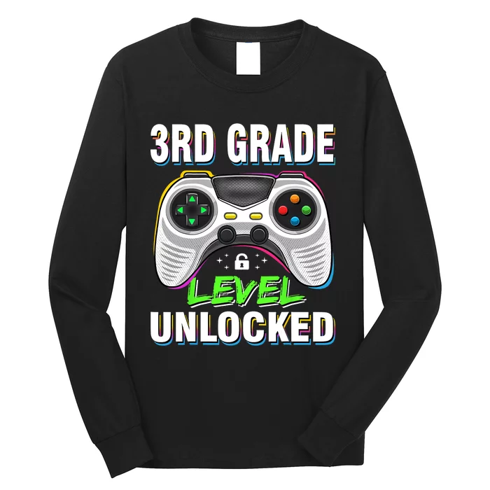 Level 3rd Grade Unlocked Back To School First Day Boy Girl Long Sleeve Shirt