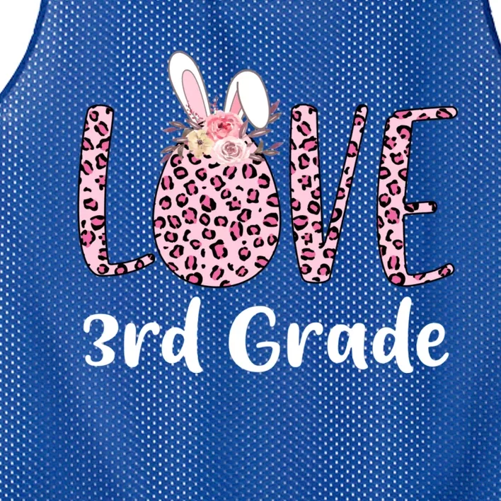 Love 3rd Grade Eggs Leopard Cute Bunny Teacher Easter Day Meaningful Gift Mesh Reversible Basketball Jersey Tank