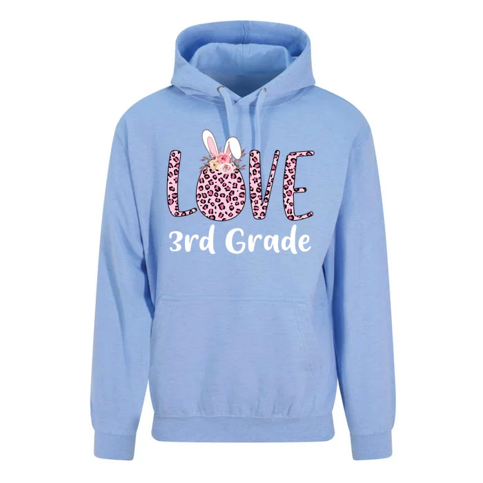 Love 3rd Grade Eggs Leopard Cute Bunny Teacher Easter Day Meaningful Gift Unisex Surf Hoodie