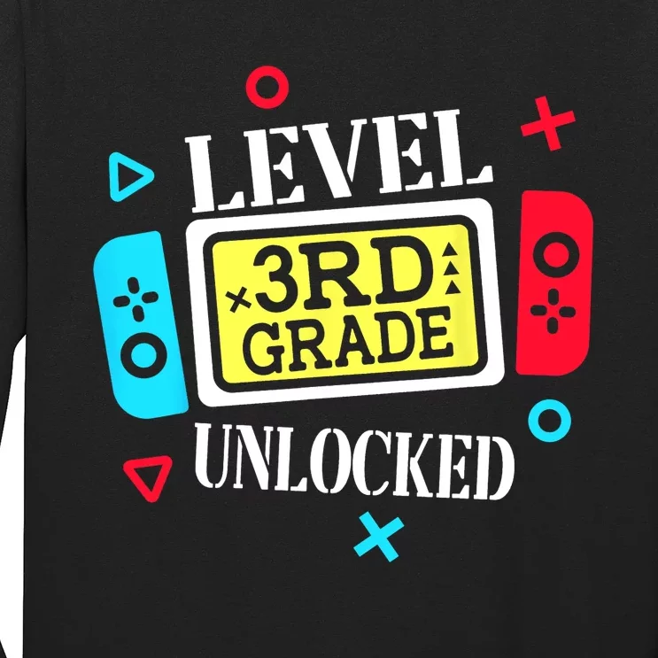 Level 3rd Grade Unlocked Third Back To School Gamer Boy Girl Long Sleeve Shirt