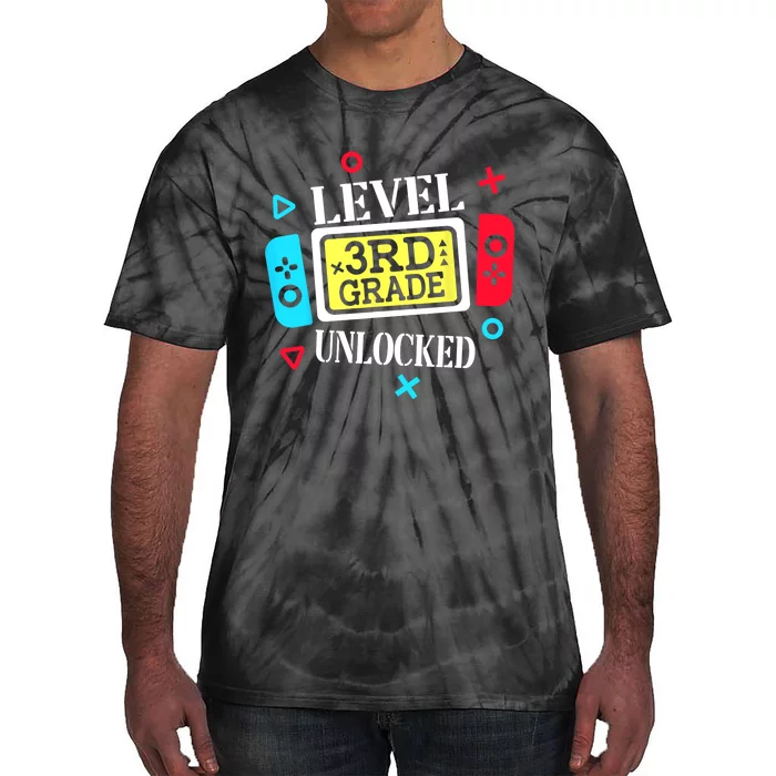 Level 3rd Grade Unlocked Third Back To School Gamer Boy Girl Tie-Dye T-Shirt