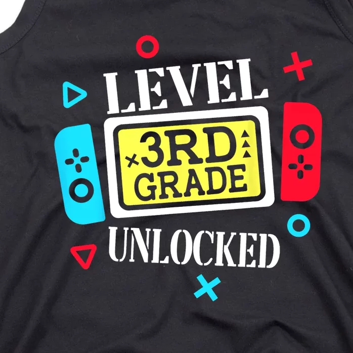 Level 3rd Grade Unlocked Third Back To School Gamer Boy Girl Tank Top