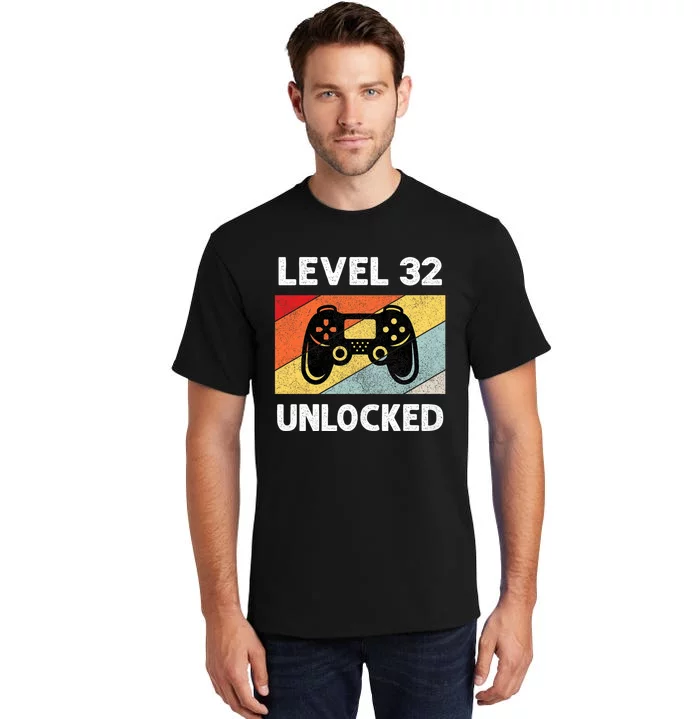 Level 32 Unlocked Turning 32 Years Old Tall T-Shirt