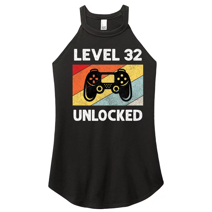 Level 32 Unlocked Turning 32 Years Old Women’s Perfect Tri Rocker Tank