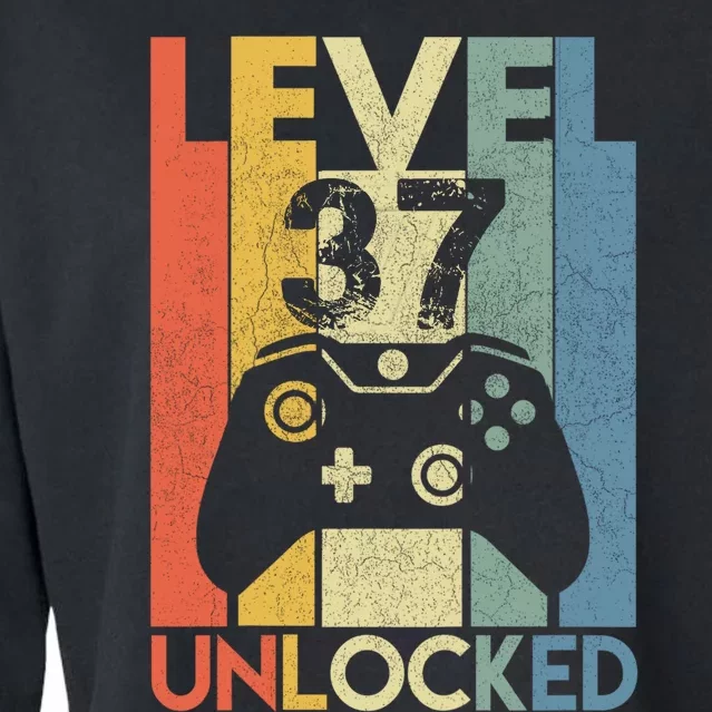 Level 37 Unlocked Awesome Video Game 37 Birthday Gift Cropped Pullover Crew