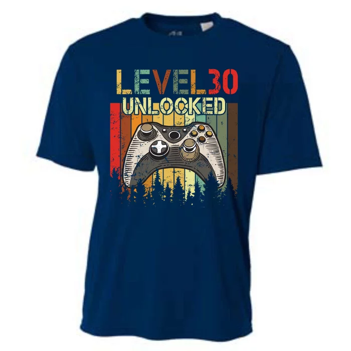 Level 30 Unlocked Video Game 30th Birthday Cooling Performance Crew T-Shirt