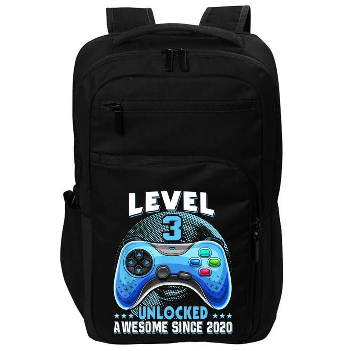 Level 3 Unlocked Awesome Since 2020 3rd Birthday Gamer Gift Impact Tech Backpack