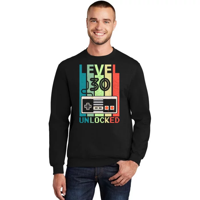 Level 30 Unlocked Video Gamer 30th Birthday Gifts Sweatshirt