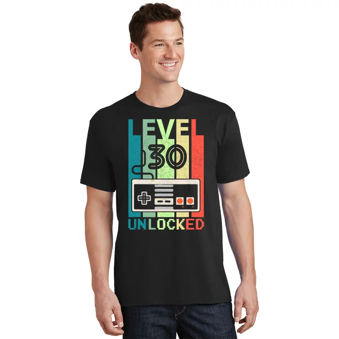 Level 30 Unlocked Video Gamer 30th Birthday Gifts T-Shirt