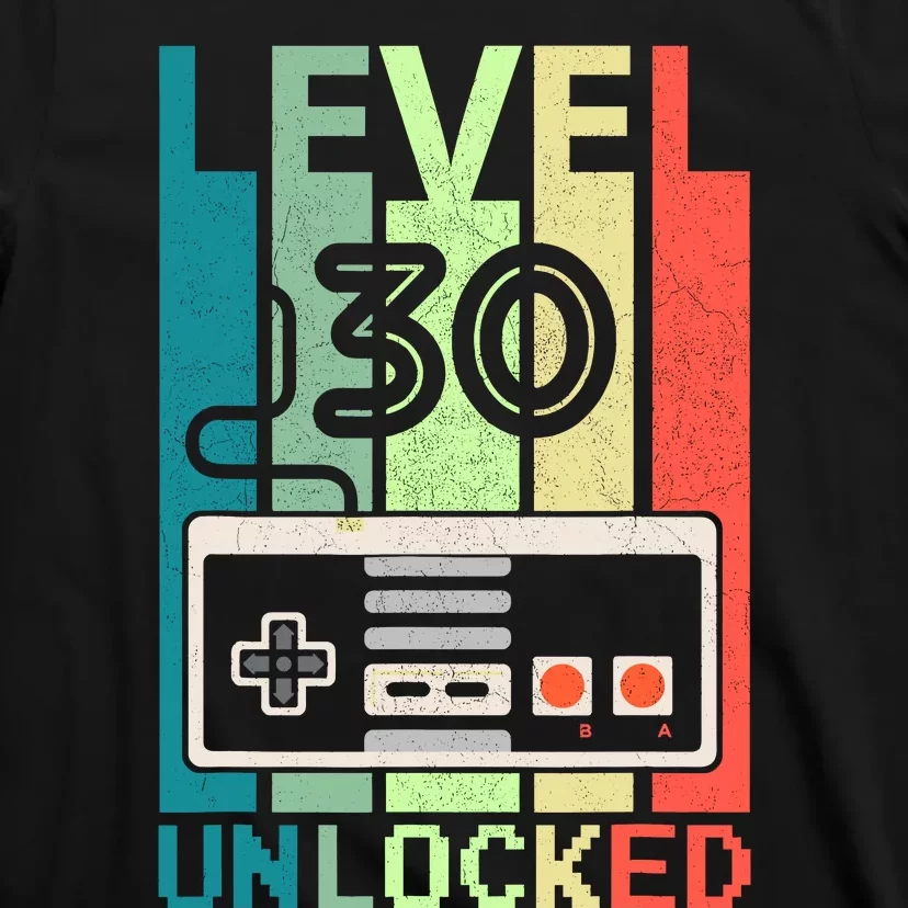 Level 30 Unlocked Video Gamer 30th Birthday Gifts T-Shirt