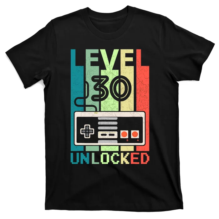 Level 30 Unlocked Video Gamer 30th Birthday Gifts T-Shirt