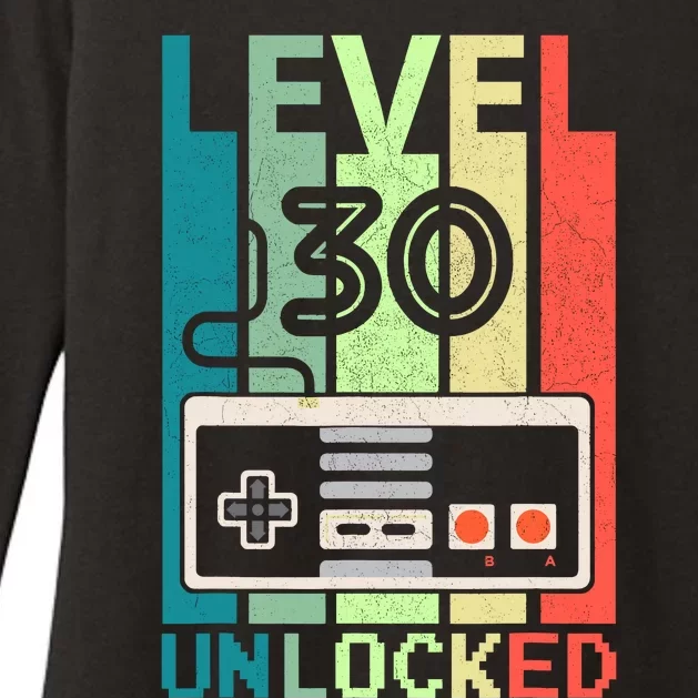 Level 30 Unlocked Video Gamer 30th Birthday Gifts Womens CVC Long Sleeve Shirt