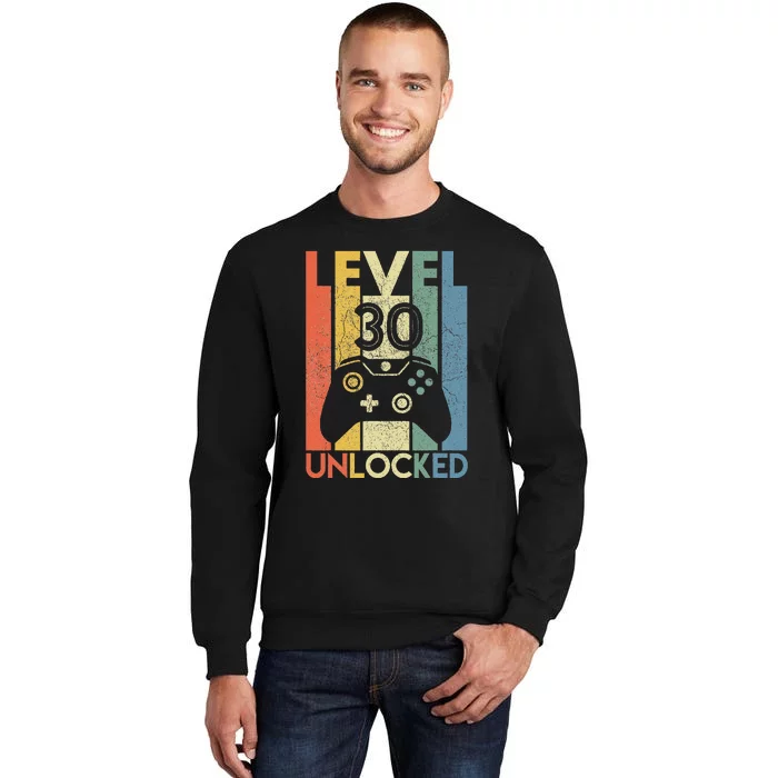 Level 30 Unlocked Funny Video Gamer 30th Birthday Gift Sweatshirt