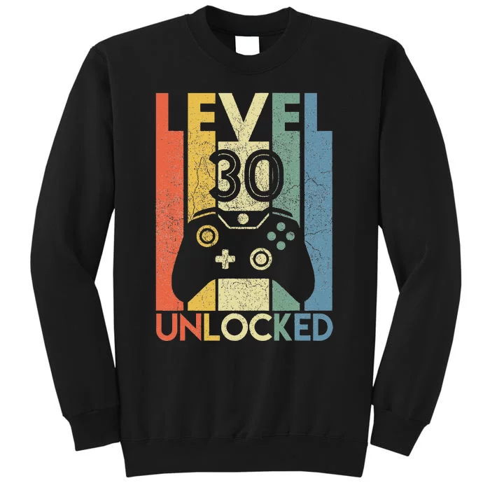 Level 30 Unlocked Funny Video Gamer 30th Birthday Gift Sweatshirt