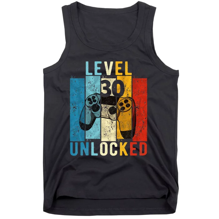 Level 30 Unlocked Video Gamer 30 Year Old 30th Birthday Gift Tank Top