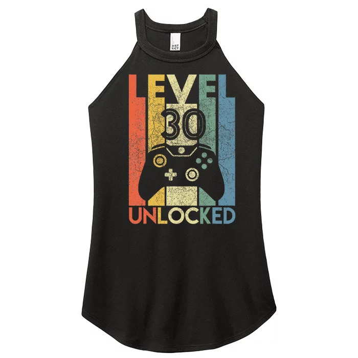 Level 30 Unlocked Gamer Birthday Present Women’s Perfect Tri Rocker Tank