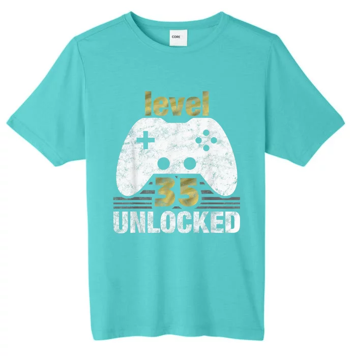 Level 35 Unlocked 35th Birthday 35 Year Old Gift for Gamers ChromaSoft Performance T-Shirt