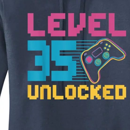 Level 35 unlocked Gaming Birthday Women's Pullover Hoodie