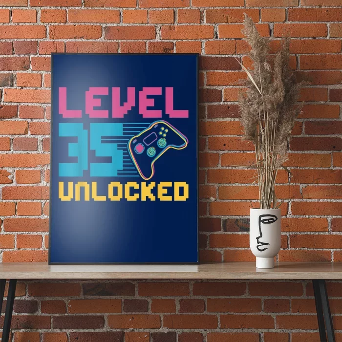 Level 35 unlocked Gaming Birthday Poster