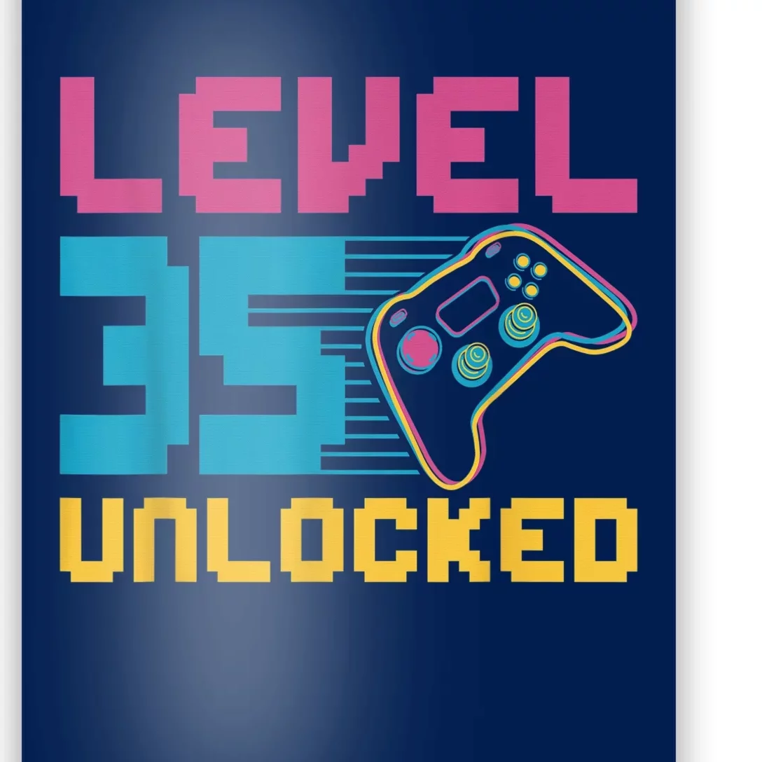 Level 35 unlocked Gaming Birthday Poster