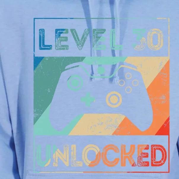 Level 30 Unlocked Shirt Bithday Gamer 30th Birthday Gifts Unisex Surf Hoodie