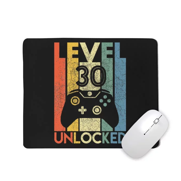 Level 30 Unlocked Funny Video Gamer 30th Birthday Mousepad