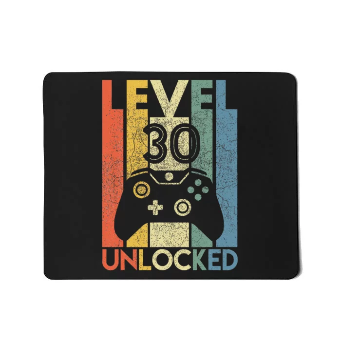 Level 30 Unlocked Funny Video Gamer 30th Birthday Mousepad