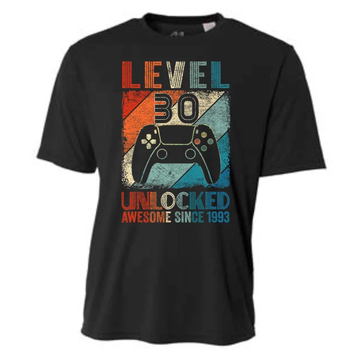 Level 30 Unlocked 30th Birthday 30 Years Old Video Gamer Cooling Performance Crew T-Shirt