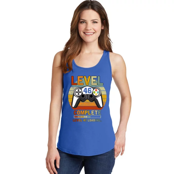 Level 46 Complete Level 47 Loading Gamers 46th Birthday Gift Ladies Essential Tank