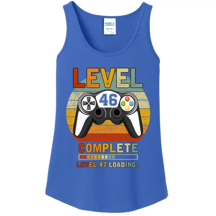 Level 46 Complete Level 47 Loading Gamers 46th Birthday Gift Ladies Essential Tank