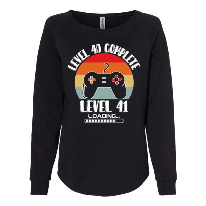 Level 40 Complete Level 41 Loading Vintage Birthday Video Game Womens California Wash Sweatshirt