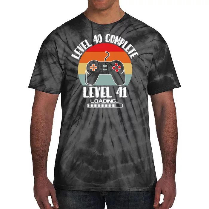 Level 40 Complete Level 41 Loading Vintage Birthday Video Game Tie-Dye T-Shirt