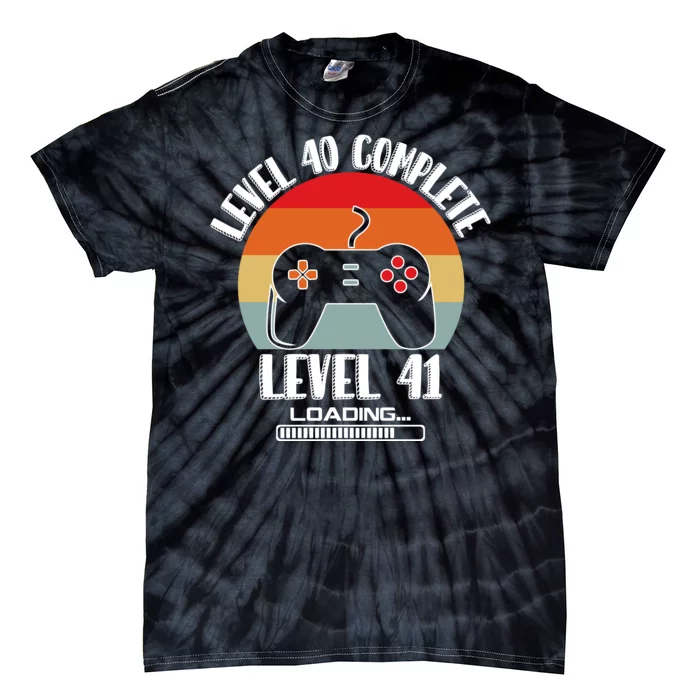 Level 40 Complete Level 41 Loading Vintage Birthday Video Game Tie-Dye T-Shirt