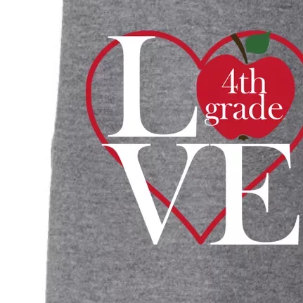 Love 4Th Grade Teacher Gift Doggie 3-End Fleece Hoodie