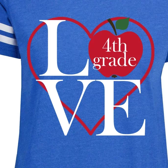 Love 4Th Grade Teacher Gift Enza Ladies Jersey Football T-Shirt