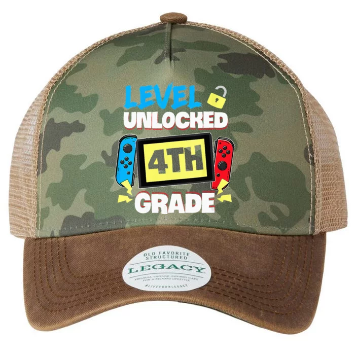 Level 4th Grade Unlocked Back To School First Day Legacy Tie Dye Trucker Hat