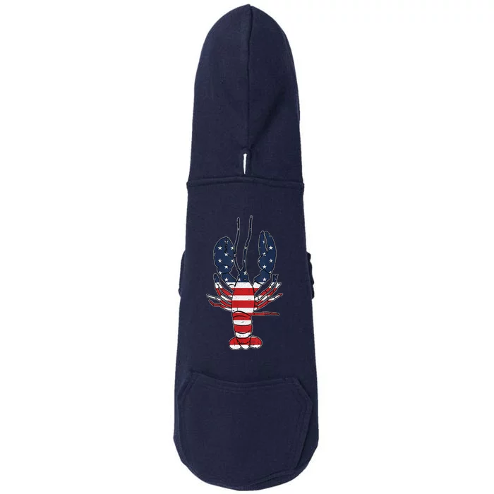 Lobster 4th Of July American Flag Sea Ocean Lover Patriotic Doggie 3-End Fleece Hoodie