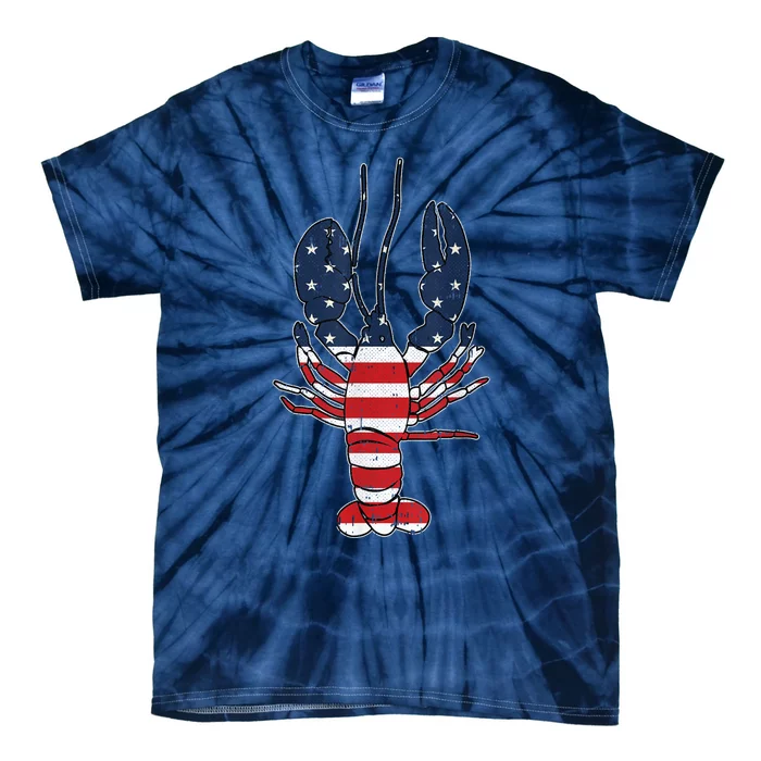 Lobster 4th Of July American Flag Sea Ocean Lover Patriotic Tie-Dye T-Shirt