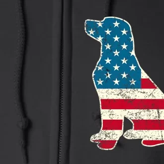 Labrador 4th Of July Dog Lover Gifts American Flag Full Zip Hoodie