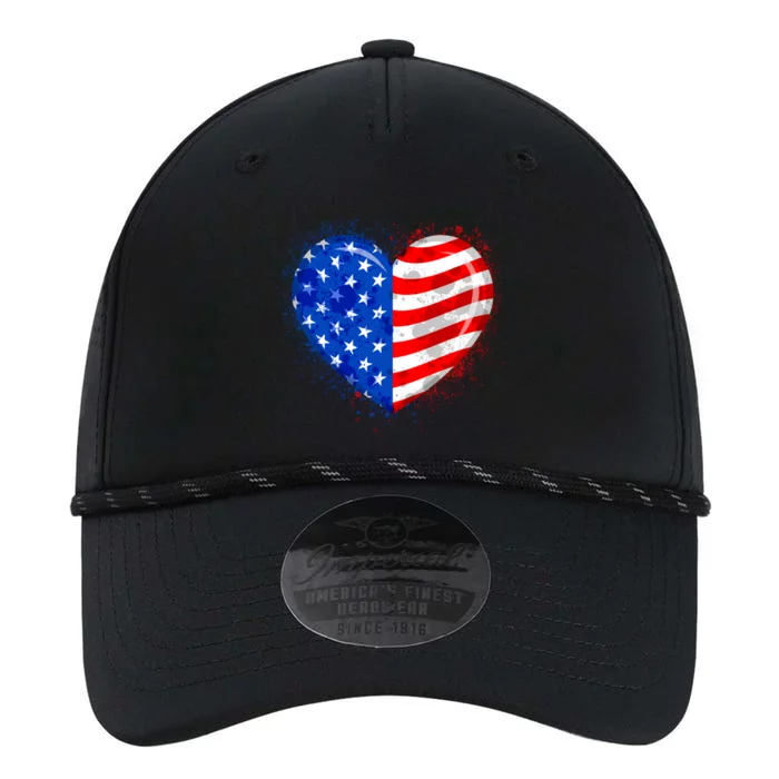 Love 4th Of July American Flag Heart Funny Mom Mama Gift Performance The Dyno Cap