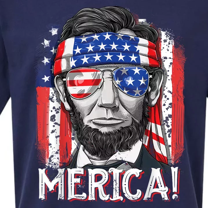 Lincoln 4th Of July Merica Abe American Flag Patriotic Sueded Cloud Jersey T-Shirt