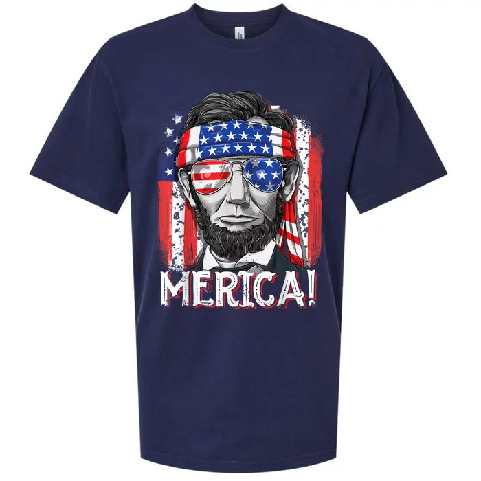 Lincoln 4th Of July Merica Abe American Flag Patriotic Sueded Cloud Jersey T-Shirt