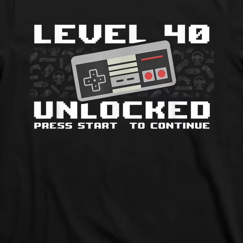 Level 40 Unlocked 1983 - 40 Years Old Gamer 40th Birthday T-Shirt