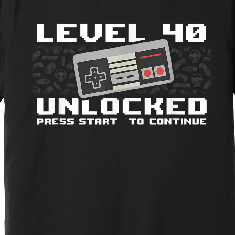 Level 40 Unlocked 1983 - 40 Years Old Gamer 40th Birthday Premium T-Shirt