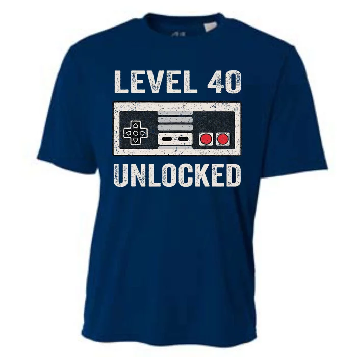 Level 40 Unlocked Video Gamer 40th Birthday Gifts Cooling Performance Crew T-Shirt