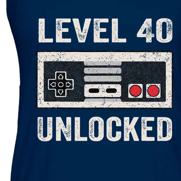 Level 40 Unlocked Video Gamer 40th Birthday Gifts Ladies Essential Flowy Tank