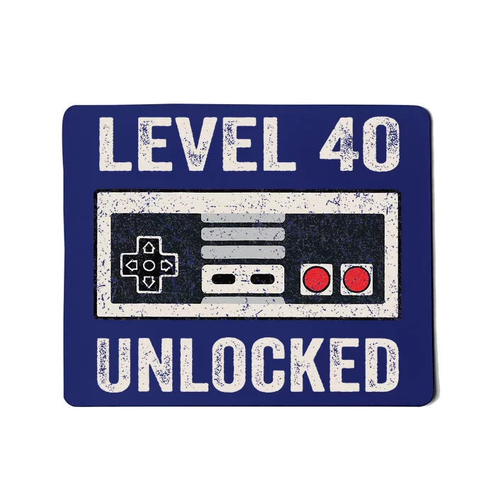 Level 40 Unlocked Video Gamer 40th Birthday Gifts Mousepad